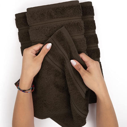 Juego de toallas de baño American Soft Linen de lujo de 4 piezas, toallas de baño turcas 100 % algodón para baño, toallas de ducha de baño extra grandes de 68,5 x 137 cm, toallas de baño marrones