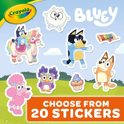Crayola Bluey Coloring Book, Bluey Stickers Included, Gift for Girls & Boys, 96 Coloring Pages with Sticker Sheet