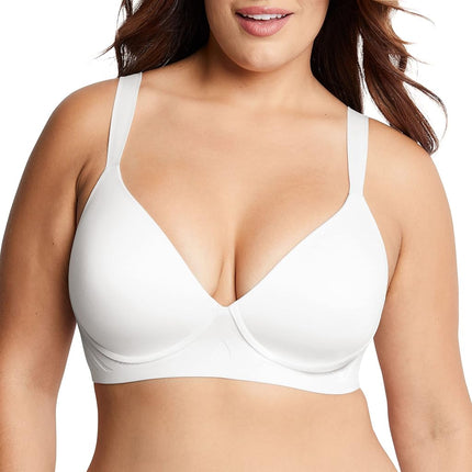 Bali Women's Comfort Revolution Wirefree, Soft Touch Ultimate Wireless Support Bra, Opaque, White, XXL