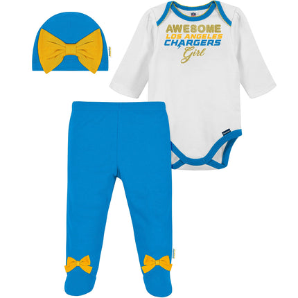 NFL Baby Girls' 3Pc Bodysuit, Footed Pant, & Cap S