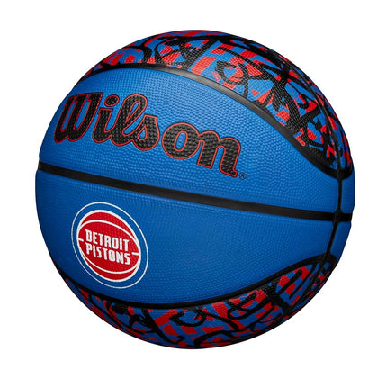 WILSON NBA Team Graffiti Basketball - Detroit Pistons, Size 7-29.5"