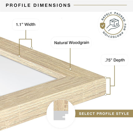 MCS Industries Inc 63732 16x20 Inch Studio Gallery, Natural Woodgrain Frames, 16x20