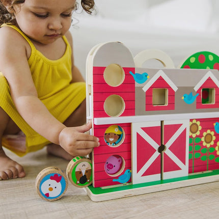 Melissa & Doug GO Tots Wooden Barnyard Tumble | Farm Toys for Kids, Set with Animal & Farmer Figures | Age 1+ - FSC Certified