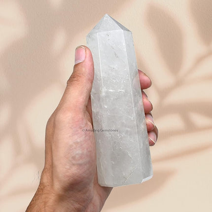 Large Clear Quartz Crystal Towers ~ Natural Healing Crystal Point Obelisk for Reiki Healing and Crystal Grid (5.5" to 6" INCH)