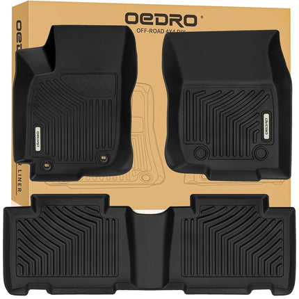 OEDRO Floor Mats Compatible for 2013-2018 Toyota RAV4 Standard Models, Unique Black TPE All-Weather Guard Includes 1st and 2nd Row: Front, Rear, Full Set Liners(Standard Models Only)