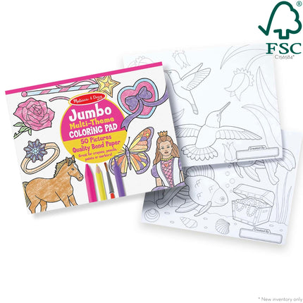 Libreta de colorear grande - Rosa (28 cm x 35,5 cm)