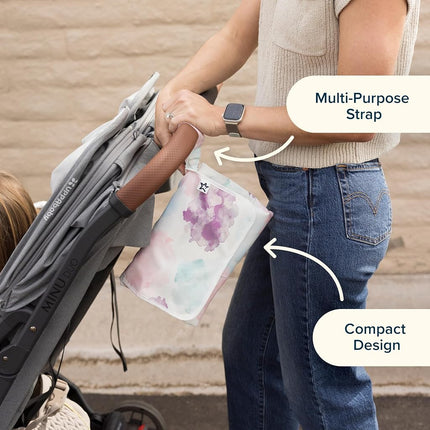 Tiny Twinkle TT-CP-53 Diaper Pouch that doubles as a Mat, Large Capacity, Travel, Accessory Bag, Diaper Changing Sheet, Wipes Bag, Rainbow