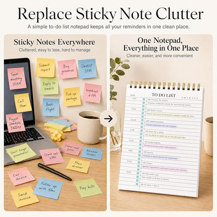 KAICN To Do List Notepad, Undated Daily Planner Notepad With To Do List Notebook Checklist Spiral Waterproof for Office Supplies, School Planner, 3 Pack, 52 Sheets/Pack, 5.5''x8.3'' A5 Size