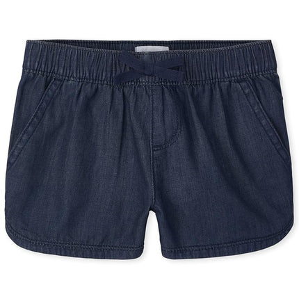 The Children's Place Shorts de mezclilla sin botones para niñas, azul marino, 14