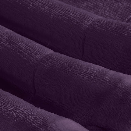 Elegant Comfort Ultra Soft Reversible Flannel Sherpa Blanket - Cozy Silky Fleece Throw for Couch, Bed - Plush Fuzzy Warm Winter Blanket for Gift, Full, Purple