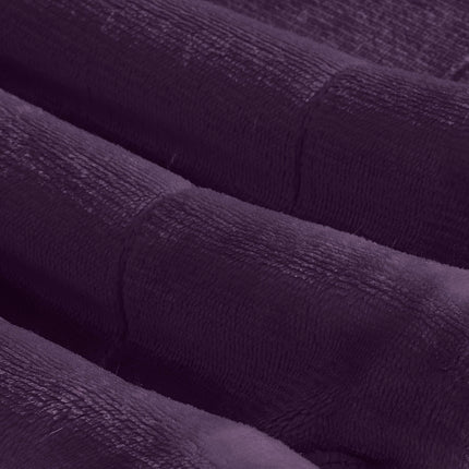 Elegant Comfort Ultra Soft Reversible Flannel Sherpa Blanket - Cozy Silky Fleece Throw for Couch, Bed - Plush Fuzzy Warm Winter Blanket for Gift, Twin XL, Purple