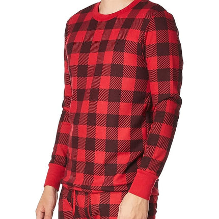 Fruit of the Loom Men's Thermal Waffle Sleep Set (Top and Bottom) Base Layer, Red, XXL