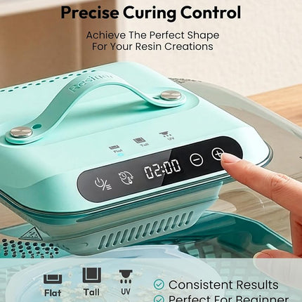 Resiners Resin Curing Machine G3 with UV Resin Light, 2-in-1 Uses, Auto Curing 2H/1Min, Adjustable Temperature & Timer, Resin Dryer with Reversible Base for Epoxy Mold Casting,Jewelry Making,DIY Decor
