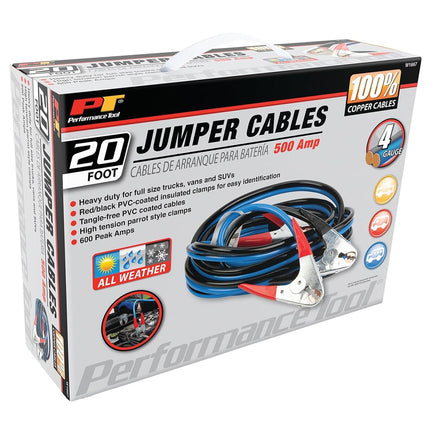 Performance Tool W1667 20' 4-Gauge Jumper Cable