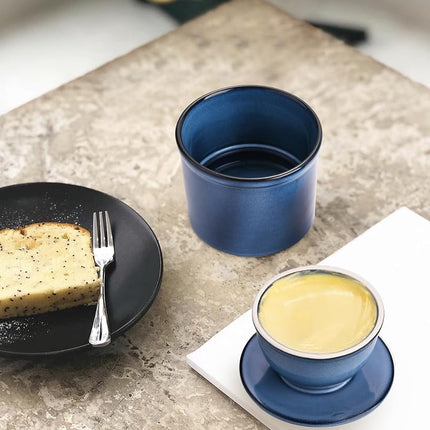 KilnGPT - French Butter Dish, Butter Crock for Counter with Water Line, Ceramic Butter Keeper for Spreadable Butter - Chrismas Gift Home Kitchen Decor - Reactive Glaze Collection - Ocean Blue