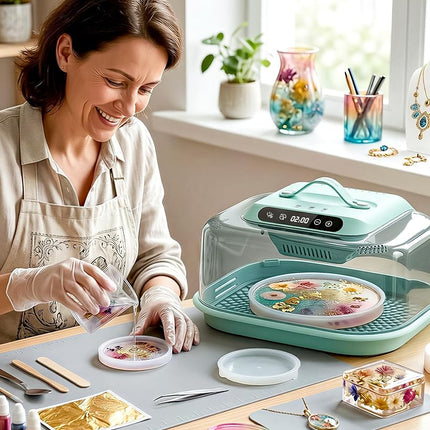 Resiners Resin Curing Machine G3 with UV Resin Light, 2-in-1 Uses, Auto Curing 2H/1Min, Adjustable Temperature & Timer, Resin Dryer with Reversible Base for Epoxy Mold Casting,Jewelry Making,DIY Decor