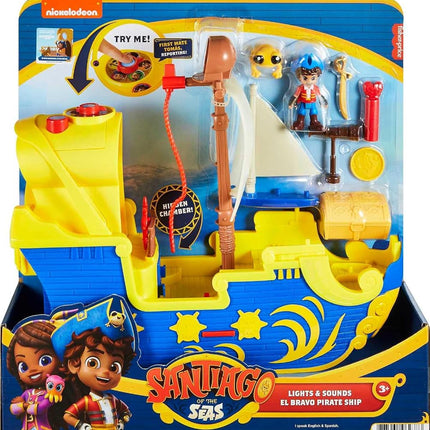 Fisher-Price Santiago of the Seas Pirate Ship Lights & Sounds El Bravo Playset with Santiago Figure for Ages 3+ Years