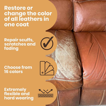 Furniture Clinic Leather Repair Paint, Color and Finish, Dark Grey