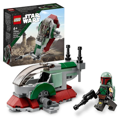 LEGO Star Wars Boba Fett's Starship Microfighter, Buildable Toy Vehicle with Adjustable Wings and Flick Shooters, The Mandalorian Set for Kids 75344