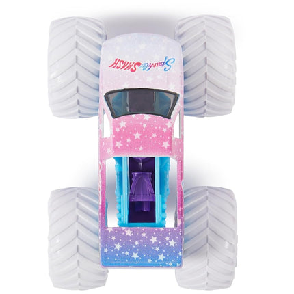 Monster Jam, Duel de Sparkle Smash contre Sparkle Smash, Véhicules Monster Trucks en métal moulé sous pression, Échelle 1:64, Jouets pour enfants à partir de 3 ans
