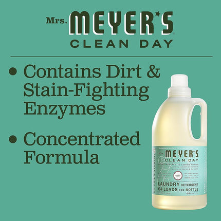 Lessive Mrs. Meyer's Clean Day, Basilic, 1,9 L