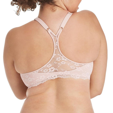 Maidenform Women's Pure Genius Racerback Bra Full Coverage, Boho Paisley Print/Sheer Pale Pink, 36DD
