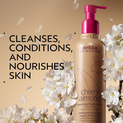 Aveda Cherry Almond Hand & Body Wash |with Sweet Almond Oil, Cherry Blossom Extract | Sweet Floral Aroma of Tonka Bean, Certified Organic Orange, Ylang Ylang | 97% Naturally Derived*, 250ml