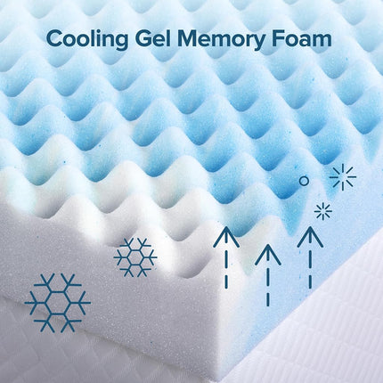 ZINUS 2 Inch Swirl Gel Cooling Memory Foam Mattress Topper, Smaller, More Convenient WonderBox Packaging, Cooling, Airflow Design, CertiPUR-US Certified, Twin
