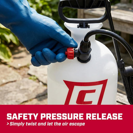 Chapin 20075 Sprayer Tank, Lawn, Garden, Cleaning, Hand Pump Pressured, Adjustable Cone Nozzle, Compatible with Bleach, Disinfectant, Fungicides, White, Plastic, 1 Gallon (4.5 Liters)