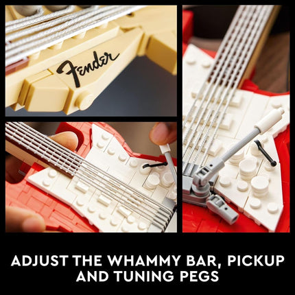 LEGO Ideas Fender Stratocaster DIY Guitar Model Building Set with 65 Princeton Reverb Amplifier & Authentic Accessories, Gifts for Music Lovers, Guitarists, Men, Women, Him and Her 21329