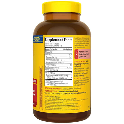 Nature Made - Omega-3 Fish Oil 1200 mg. - 230 Liquid Softgels