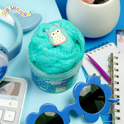 Original Squishmallows Winston The Owl Premium Scented Slime, Blue Raspberry Scented, 2 Fun Add Ins, Pre-Made Slime for Kids, Great 6 Year Old Toys, Super Soft Squishy Toy, 8 oz.