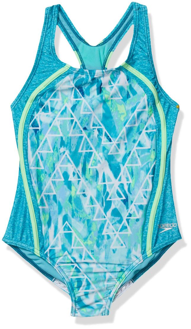 Speedo Girls' Swimsuit-Printed One Piece Thick Str