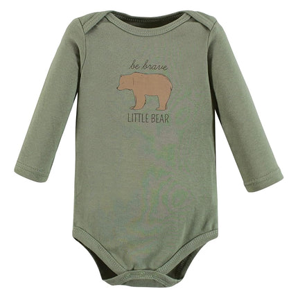Hudson Baby unisex-baby Bodis de algodón de manga larga, Ciervo del bosque, 12-18 meses