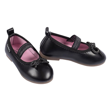 Gerber Unisex-Child Toddler Girls Ballet Flat Crib Shoe, Black, 7 Toddler