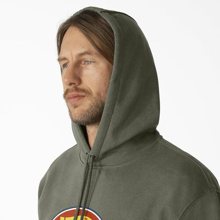 Sudadera con capucha y logo tricolor repelente al agua Big & Tall de Dickies para hombre, verde musgo, grande