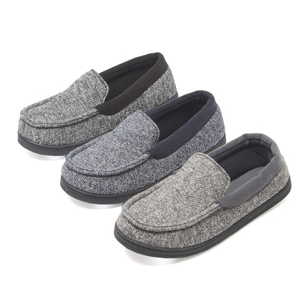 Hanes - Pantufla mocasín para niño con suela de espuma viscoelástica para interior y exterior y protección contra olores Fresh IQ