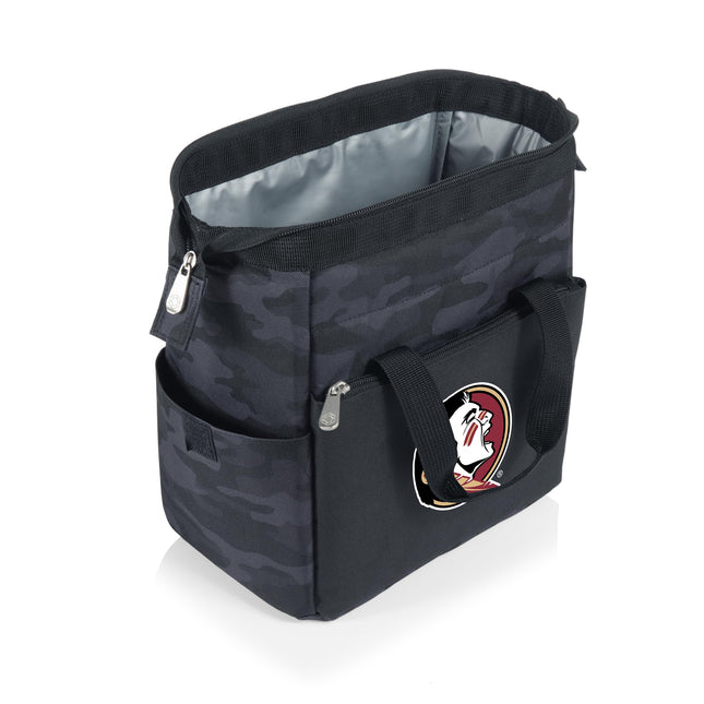 Picnic TIME NCAA Florida State Seminoles Never Sin Prisa Bolsa Refrigerador para Almuerzo, Nevera Portátil Blanda, Bolsa de Almuerzo Aislada, (Camuflaje Negro)
