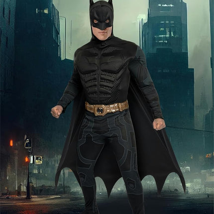 Rubie's Dark Knight Rises Costume, Mens Batman Muscle Costume Style 2, Black, Large (UK 14/16)