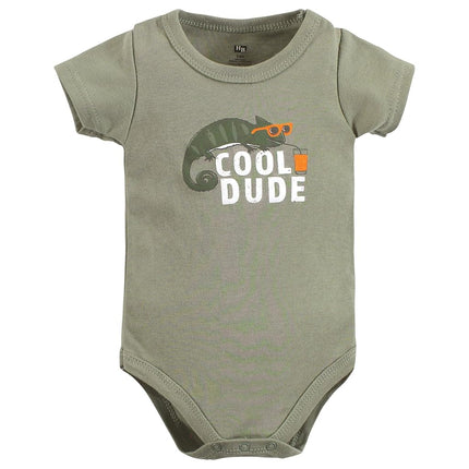 Hudson Baby Unisex Baby Cotton Bodysuit, Shorts and Shoe Set, Cool Dude, 0-3 Months