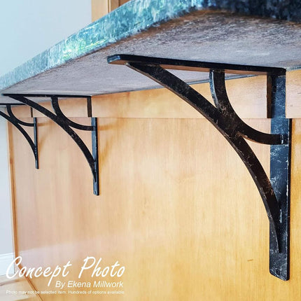 Ekena Millwork BKTM01X12X15SASAPW Metal Bracket, 1 1/2" W x 12" D x 15" H, Antiqued Pewter