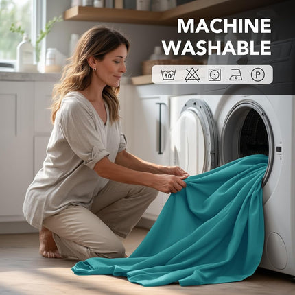 Deconovo Soild Rod Pocket Blackout Curtains, Turquoise, 42W x 54L