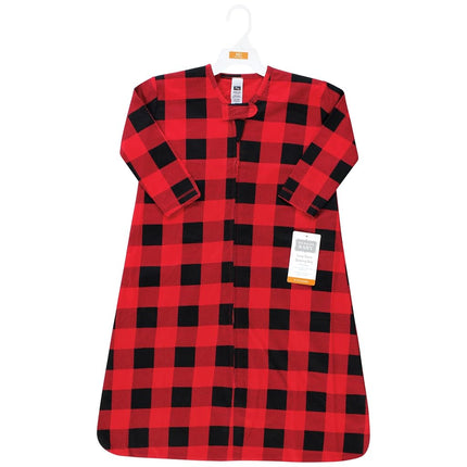 Hudson Baby Unisex Long Sleeve Cotton Jersey Sleeping Bag, Buffalo Plaid, Buffalo Plaid, 6-12 Months