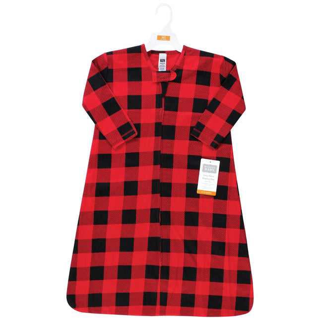 Hudson Baby Unisex Long Sleeve Cotton Jersey Sleeping Bag, Buffalo Plaid, Buffalo Plaid, 0-6 Months