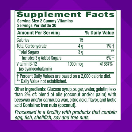 Vitafusion Vitamin B-12 1000 mcg Supplement, 60 Count