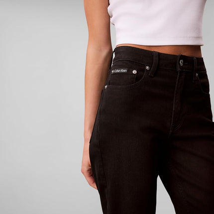 Calvin Klein Women's High Rise Straight Fit Jeans, True Black, 28W x 27L