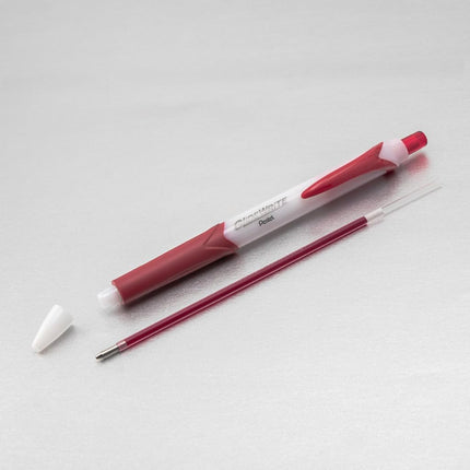 Pentel GlideWrite Ballpoint Pen with TechniFlo Ink, (1.0mm) Medium Line, Red, Box of 12 (BX910-B)