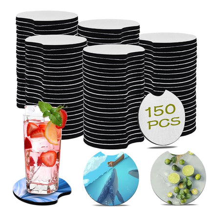 150 PCS Sublimation Blank Car Coasters, 2.75 in Ci