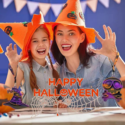 GooKit 36 Pack Halloween Mini Pop Push It Keychain Fidget Toys, Halloween Decorations Mini Pop Push It Bubble Fidget Sensory Toys, Halloween Stuffers, for Kids