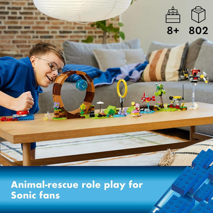 Jeu de Construction LEGO Sonic The Hedgehog Défi du Looping de la Zone de Green Hill de Sonic, Jouet Sonic Adventure avec 9 Personnages Sonic et ses Amis, Cadeau Amusant pour les Joueurs et Jeunes Fans de 8 Ans, 76994